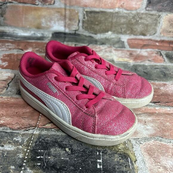 5 for $25🔥Puma Hot Pink Glitter Sneakers Size 10C - Picture 1 of 9